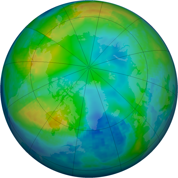 Arctic ozone map for 22 November 2003